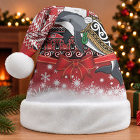New Zealand Dolphin Terehu Christmas Santa Hat Maori Inspired Knitted Patterns LT9 Without Fur Red - Polynesian Pride