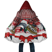 New Zealand Dolphin Terehu Christmas Cloak Maori Inspired Knitted Patterns LT9 Unisex Red - Polynesian Pride