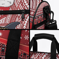New Zealand Dolphin Terehu Christmas Duffle Bag Maori Inspired Knitted Patterns LT9 - Polynesian Pride