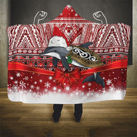 New Zealand Dolphin Terehu Christmas Hooded Blanket Maori Inspired Knitted Patterns LT9 - Polynesian Pride