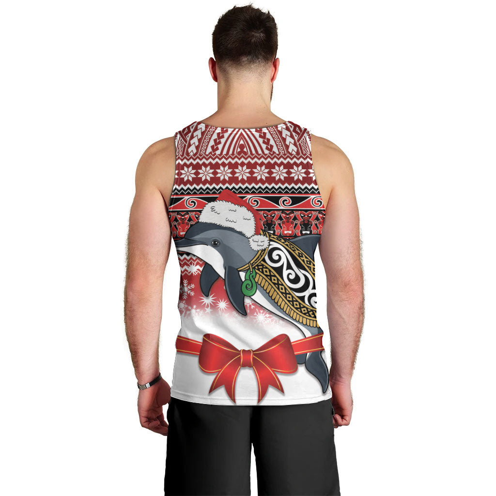 New Zealand Dolphin Terehu Christmas Men Tank Top Maori Inspired Knitted Patterns LT9 - Polynesian Pride