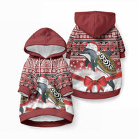 New Zealand Dolphin Terehu Christmas Pet Hoodie Maori Inspired Knitted Patterns LT9 Pullover Red - Polynesian Pride