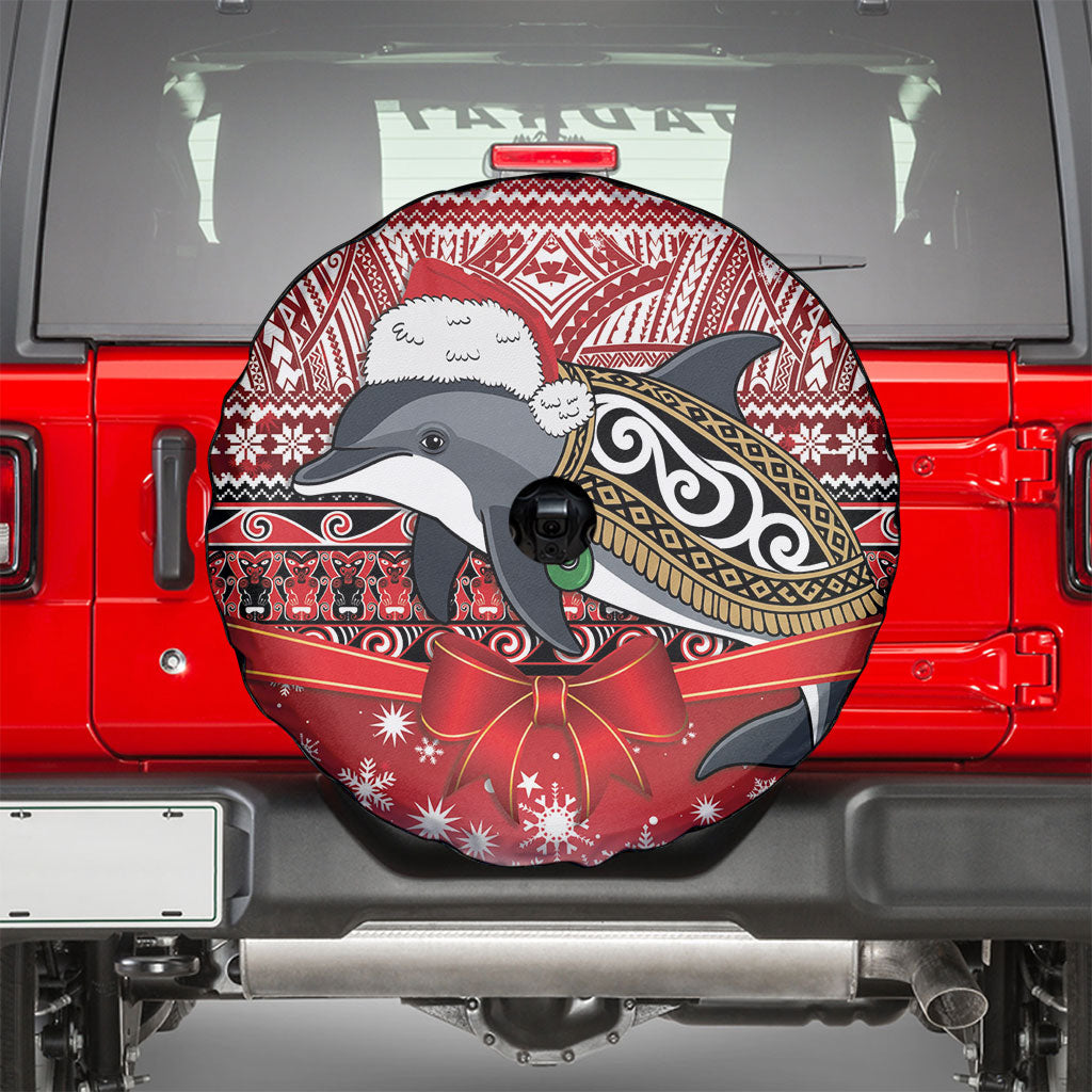 New Zealand Dolphin Terehu Christmas Spare Tire Cover Maori Inspired Knitted Patterns LT9 - Polynesian Pride
