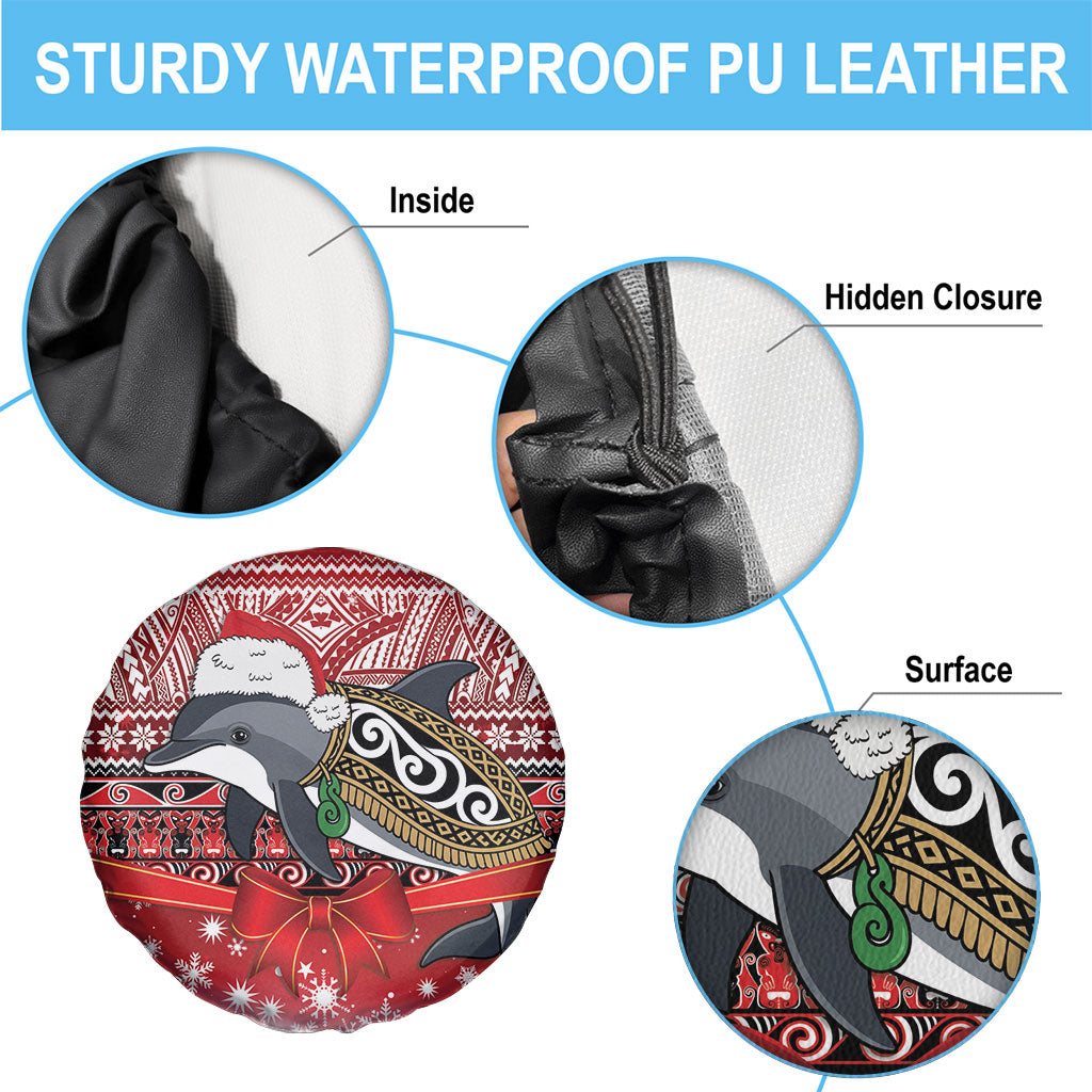 New Zealand Dolphin Terehu Christmas Spare Tire Cover Maori Inspired Knitted Patterns LT9 - Polynesian Pride