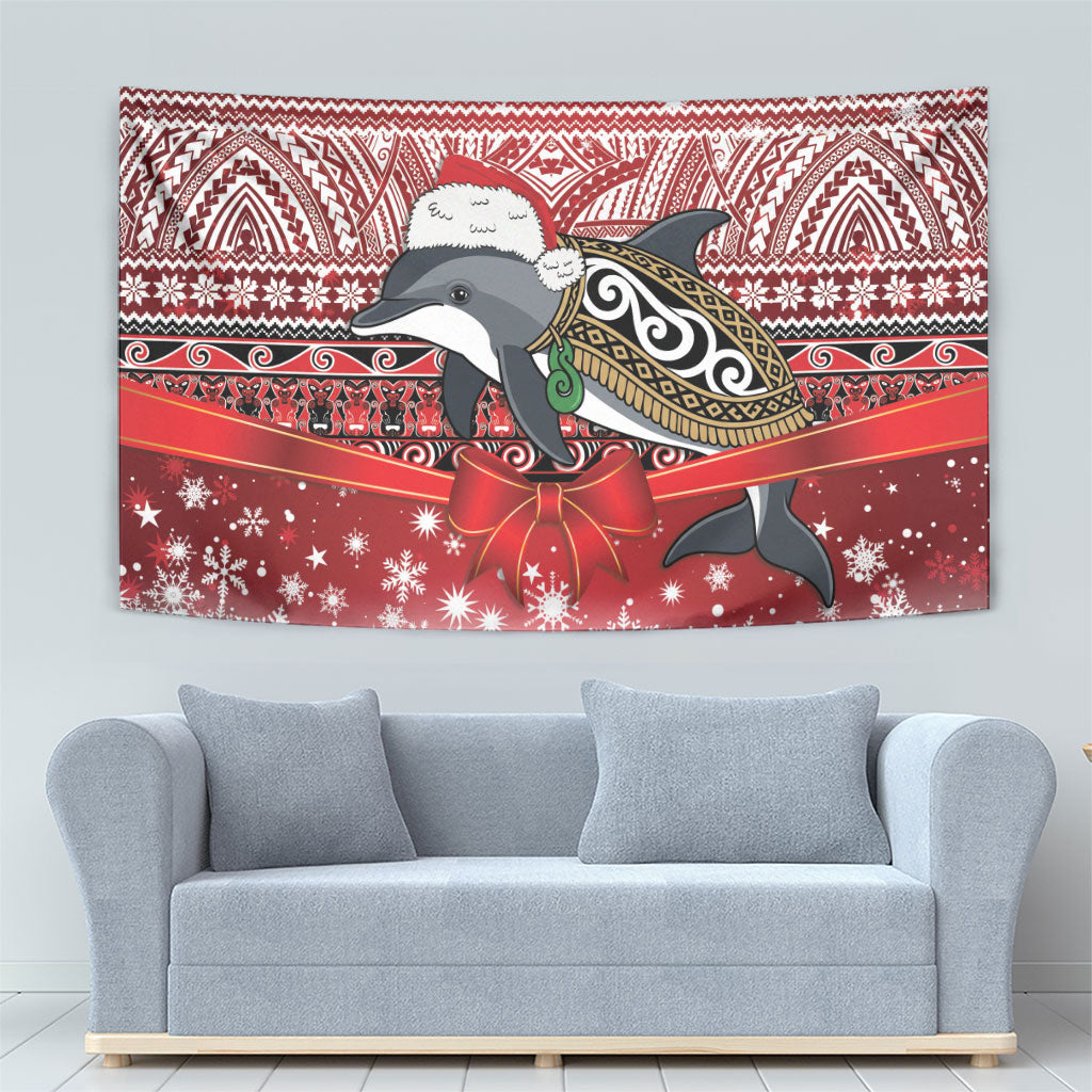 New Zealand Dolphin Terehu Christmas Tapestry Maori Inspired Knitted Patterns LT9 - Polynesian Pride