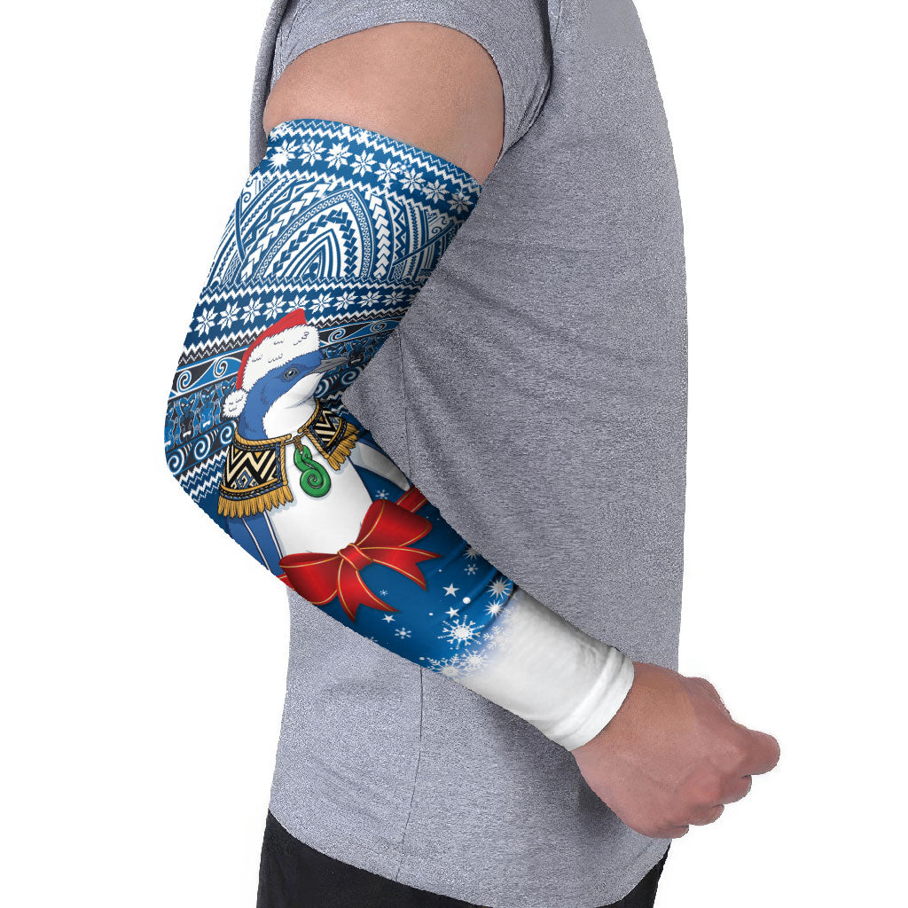 New Zealand Fairy Penguin Korora Christmas Arm Sleeves Maori Inspired Knitted Patterns LT9 - Polynesian Pride
