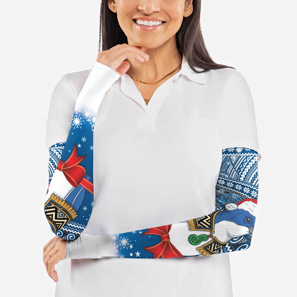 New Zealand Fairy Penguin Korora Christmas Arm Sleeves Maori Inspired Knitted Patterns LT9 - Polynesian Pride