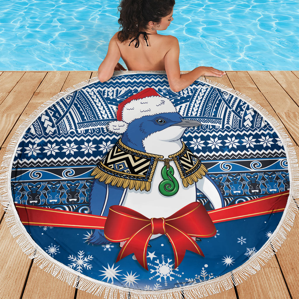 New Zealand Fairy Penguin Korora Christmas Beach Blanket Maori Inspired Knitted Patterns LT9 - Polynesian Pride