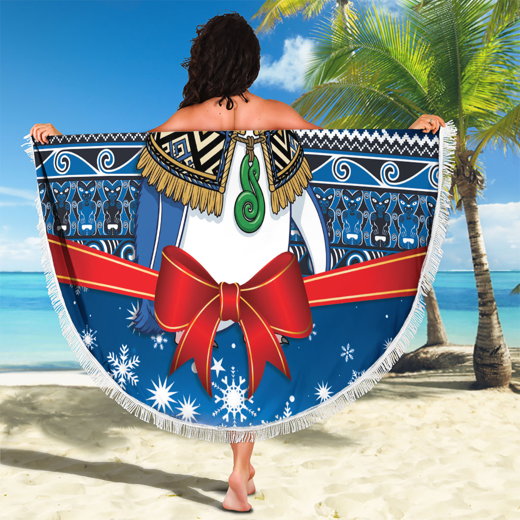 New Zealand Fairy Penguin Korora Christmas Beach Blanket Maori Inspired Knitted Patterns LT9 - Polynesian Pride