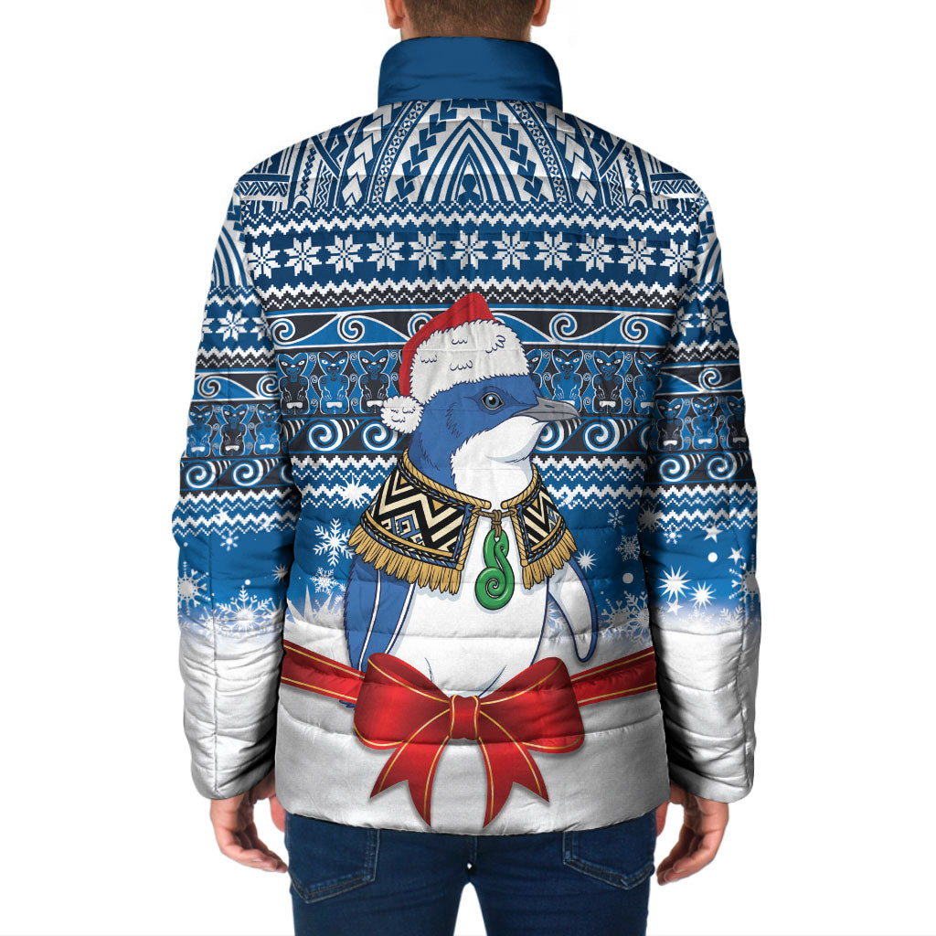 New Zealand Fairy Penguin Korora Christmas Padded Jacket Maori Inspired Knitted Patterns LT9 - Polynesian Pride