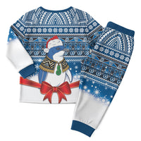 New Zealand Fairy Penguin Korora Christmas Pajama Set Maori Inspired Knitted Patterns LT9 - Polynesian Pride