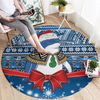 New Zealand Fairy Penguin Korora Christmas Round Carpet Maori Inspired Knitted Patterns LT9 - Polynesian Pride