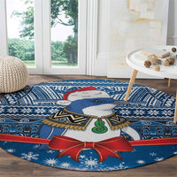 New Zealand Fairy Penguin Korora Christmas Round Carpet Maori Inspired Knitted Patterns LT9 - Polynesian Pride