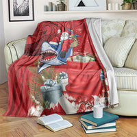 Funny Santa Riding Shark Blanket Polynesian Tribal Christmas Spirit LT9 Red - Polynesian Pride