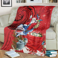 Funny Santa Riding Shark Blanket Polynesian Tribal Christmas Spirit LT9 - Polynesian Pride