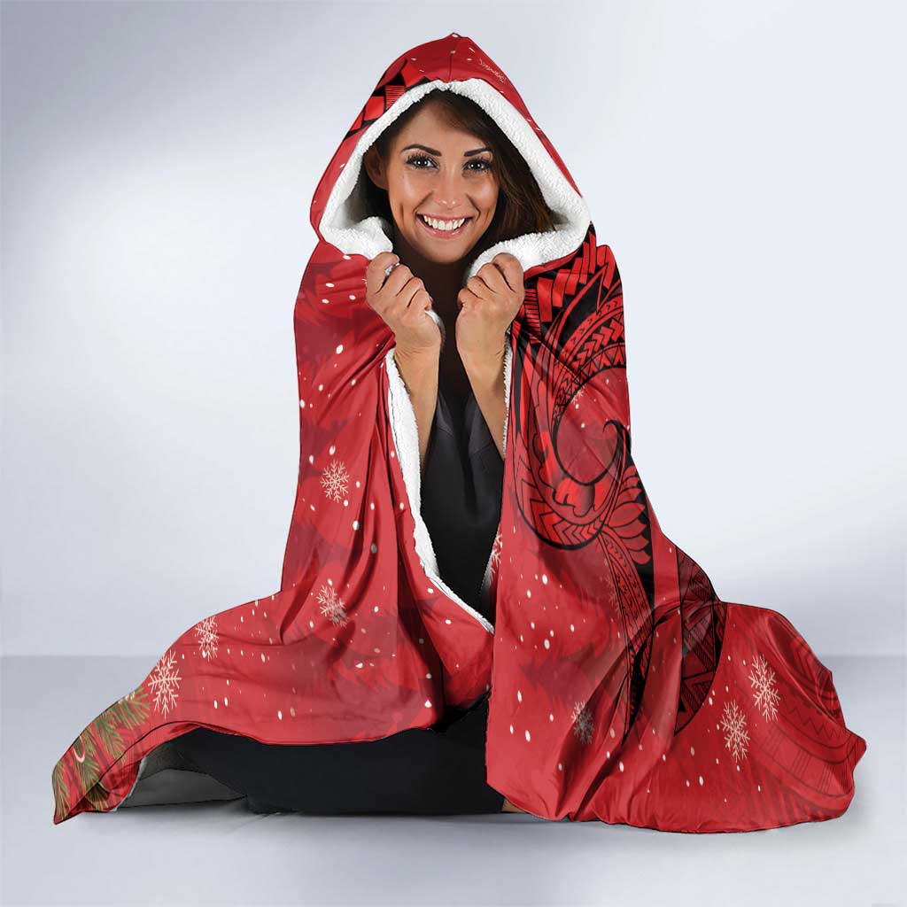 Funny Santa Riding Shark Hooded Blanket Polynesian Tribal Christmas Spirit LT9 - Polynesian Pride