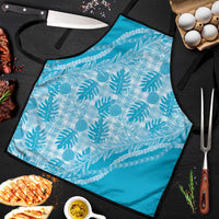 Hawaii Breadfruit Palaka Apron Polu Maile Lei LT9 Blue - Polynesian Pride