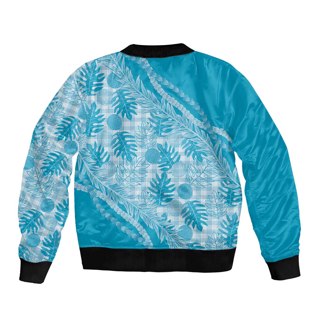 Hawaii Breadfruit Palaka Bomber Jacket Polu Maile Lei LT9 - Polynesian Pride