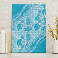 Hawaii Breadfruit Palaka Canvas Wall Art Polu Maile Lei LT9 Without Frame Blue - Polynesian Pride