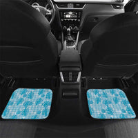 Hawaii Breadfruit Palaka Car Mats Polu Maile Lei LT9 Set 2pcs - Back Blue - Polynesian Pride