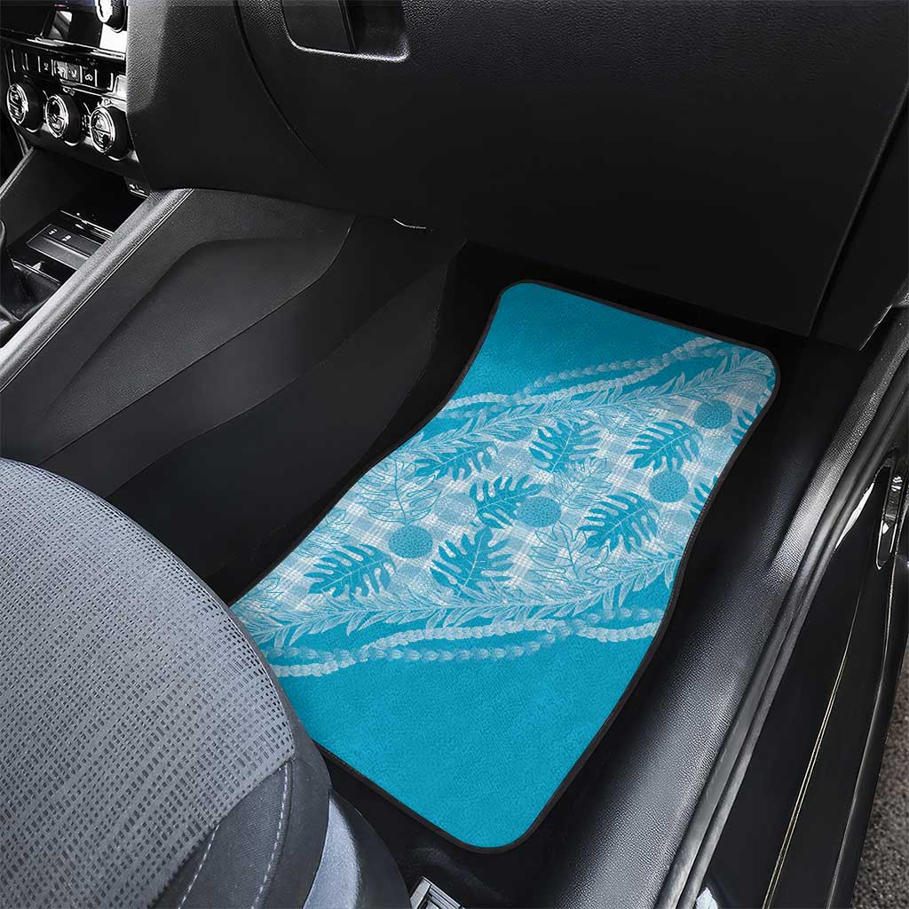 Hawaii Breadfruit Palaka Car Mats Polu Maile Lei LT9 - Polynesian Pride