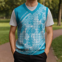 Hawaii Breadfruit Palaka Christmas Knitted V-Neck Vest Polu Maile Lei LT9 - Polynesian Pride