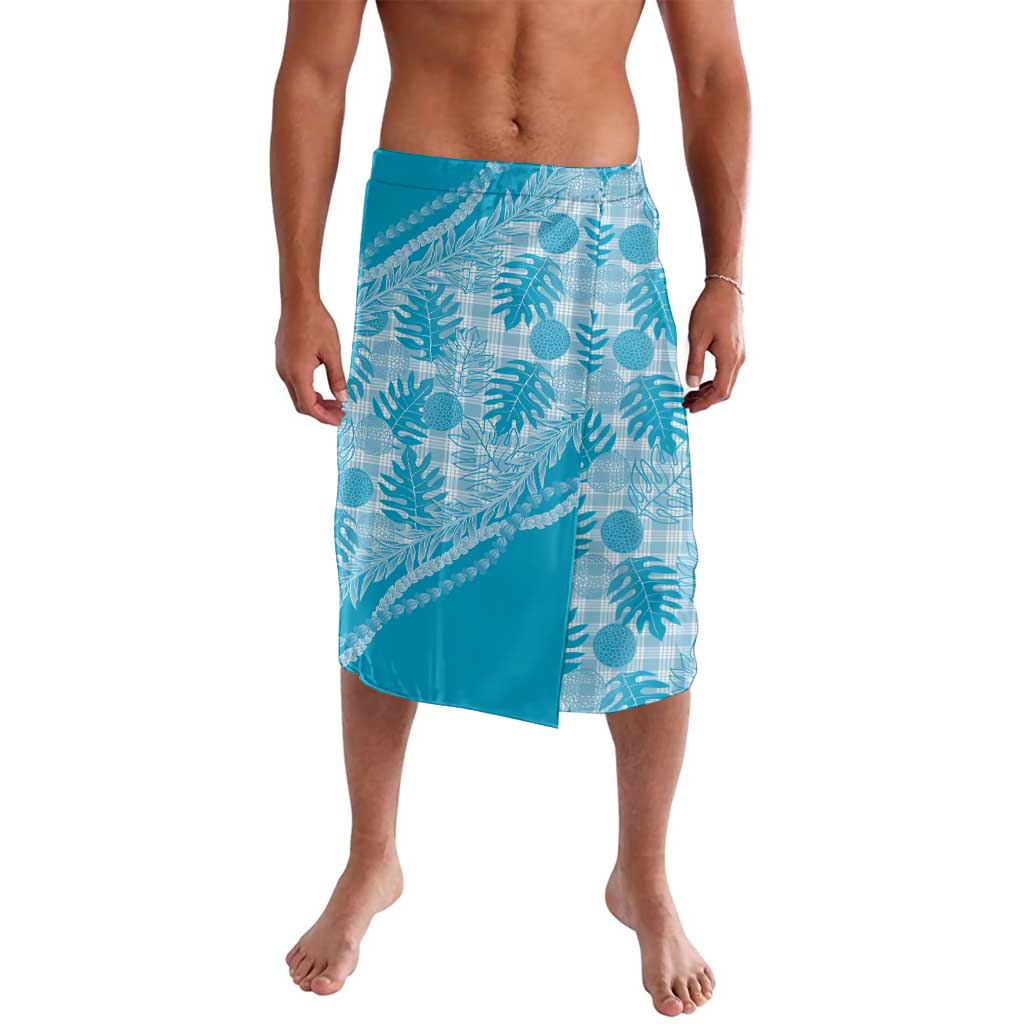 Hawaii Breadfruit Palaka Lavalava Polu Maile Lei LT9 Blue - Polynesian Pride