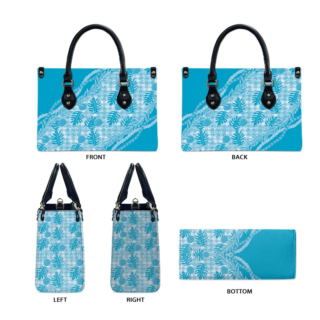 Hawaii Breadfruit Palaka Leather Bag Polu Maile Lei LT9 - Polynesian Pride