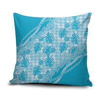 Hawaii Breadfruit Palaka Pillow Cover Polu Maile Lei LT9 Blue - Polynesian Pride