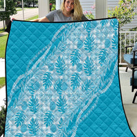 Hawaii Breadfruit Palaka Quilt Polu Maile Lei LT9 Blue - Polynesian Pride