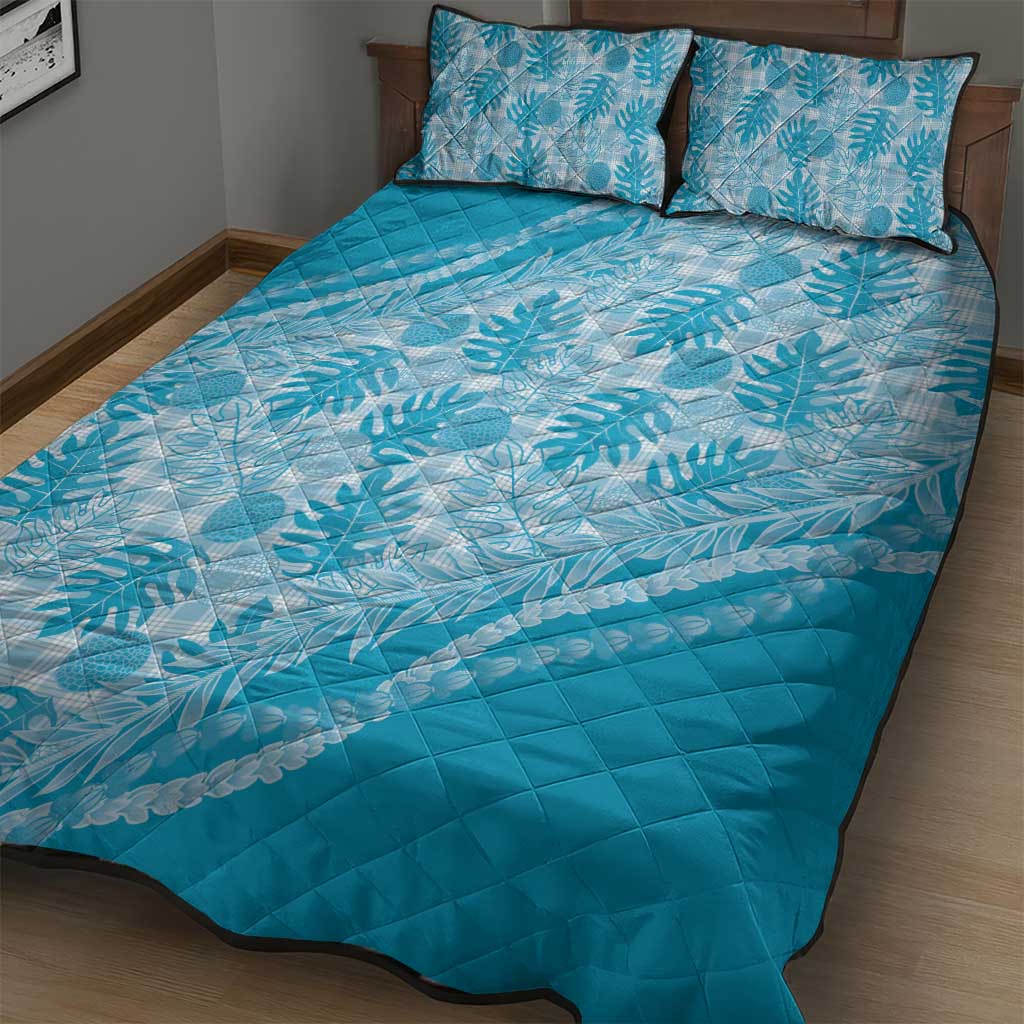 Hawaii Breadfruit Palaka Quilt Bed Set Polu Maile Lei LT9 - Polynesian Pride