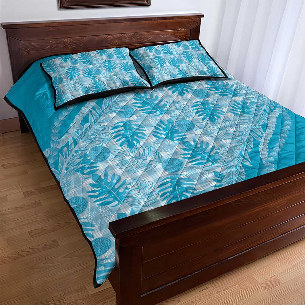 Hawaii Breadfruit Palaka Quilt Bed Set Polu Maile Lei LT9 - Polynesian Pride
