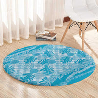 Hawaii Breadfruit Palaka Round Carpet Polu Maile Lei LT9 - Polynesian Pride