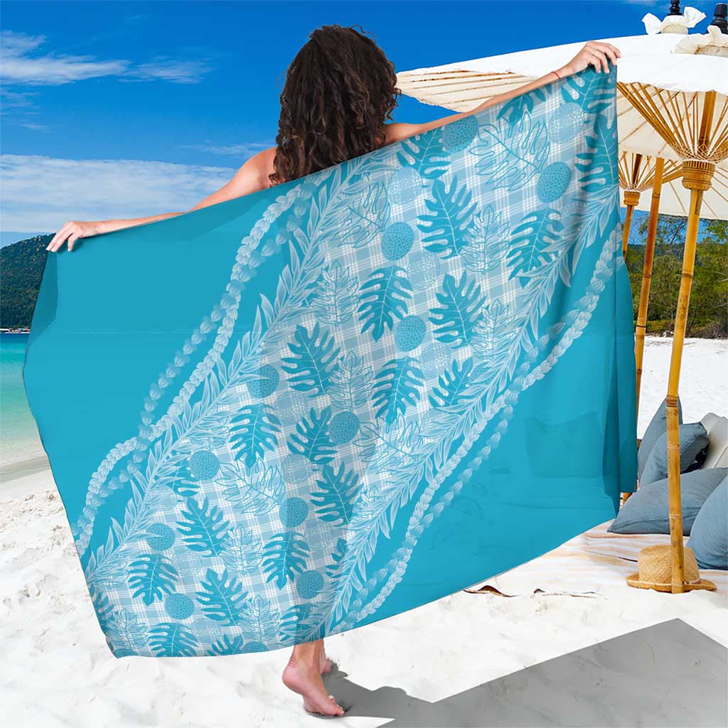 Hawaii Breadfruit Palaka Sarong Polu Maile Lei LT9 One Size 44 x 66 inches Blue - Polynesian Pride