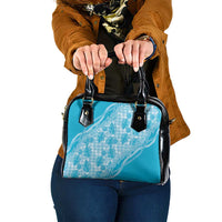 Hawaii Breadfruit Palaka Shoulder Handbag Polu Maile Lei LT9 One Size Blue - Polynesian Pride