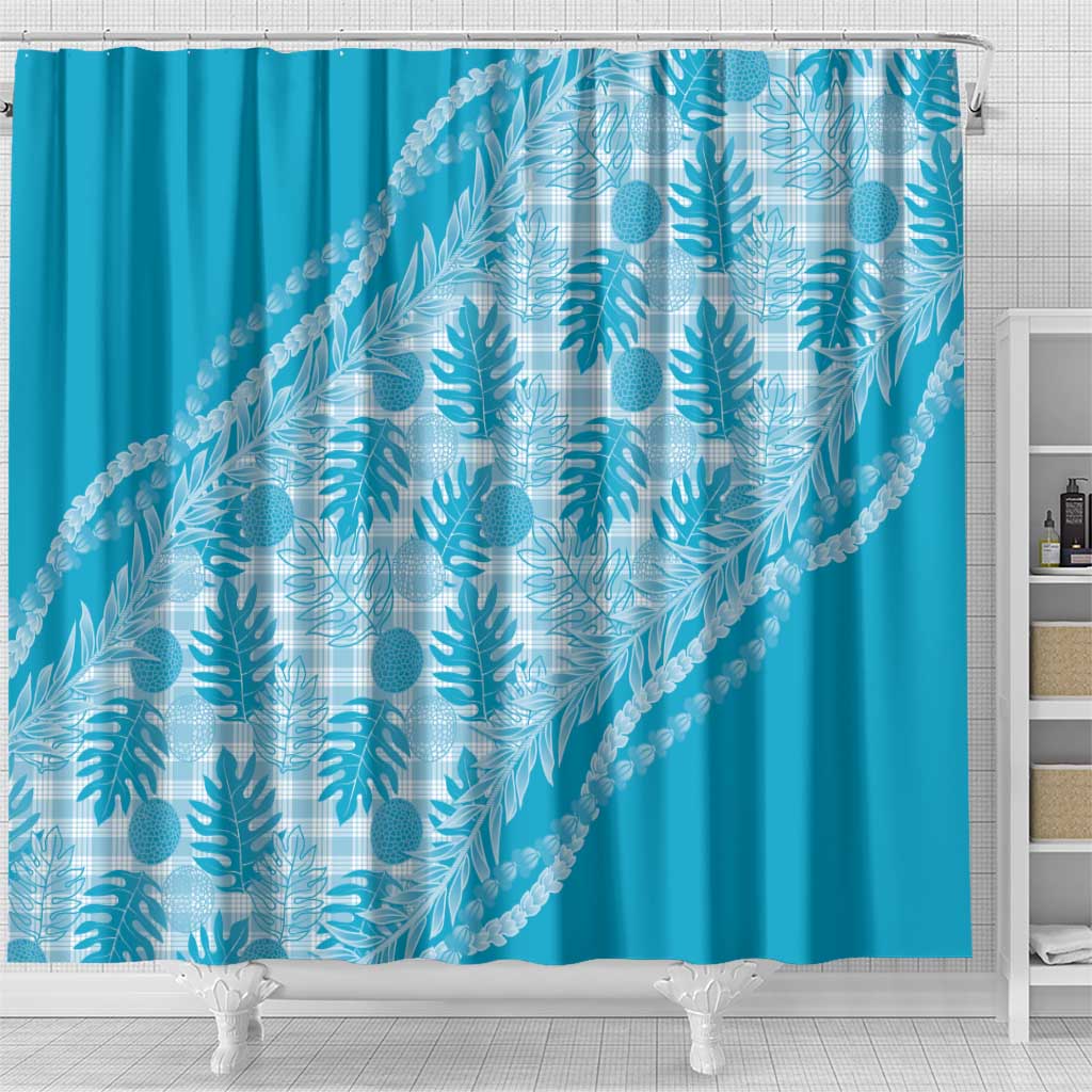 Hawaii Breadfruit Palaka Shower Curtain Polu Maile Lei LT9 - Polynesian Pride