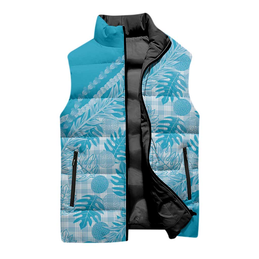 Hawaii Breadfruit Palaka Sleeveless Puffer Jacket Polu Maile Lei LT9 - Polynesian Pride