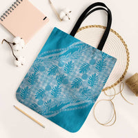 Hawaii Breadfruit Palaka Tote Bag Polu Maile Lei LT9 Black Strap One Size Blue - Polynesian Pride