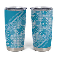 Hawaii Breadfruit Palaka Tumbler Cup Polu Maile Lei LT9 Blue - Polynesian Pride