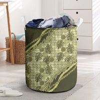 Hawaii Breadfruit Palaka Laundry Basket Omaomao Maile Lei LT9 Green - Polynesian Pride