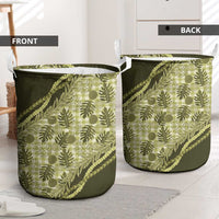 Hawaii Breadfruit Palaka Laundry Basket Omaomao Maile Lei LT9 - Polynesian Pride
