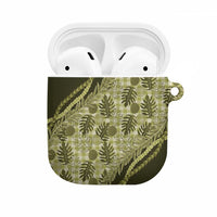 Hawaii Breadfruit Palaka AirPods Case Omaomao Maile Lei LT9 Green - Polynesian Pride