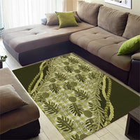 Hawaii Breadfruit Palaka Area Rug Omaomao Maile Lei LT9 - Polynesian Pride
