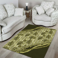 Hawaii Breadfruit Palaka Area Rug Omaomao Maile Lei LT9 - Polynesian Pride