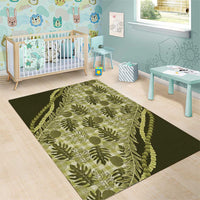 Hawaii Breadfruit Palaka Area Rug Omaomao Maile Lei LT9 - Polynesian Pride