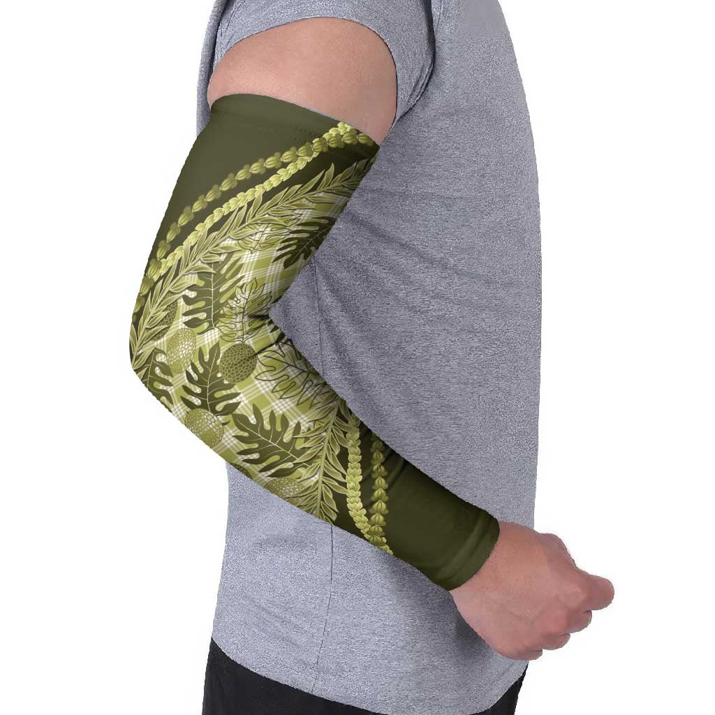 Hawaii Breadfruit Palaka Arm Sleeves Omaomao Maile Lei LT9 - Polynesian Pride