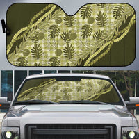 Hawaii Breadfruit Palaka Auto Sun Shade Omaomao Maile Lei LT9 Green - Polynesian Pride