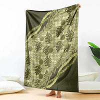 Hawaii Breadfruit Palaka Blanket Omaomao Maile Lei LT9 - Polynesian Pride