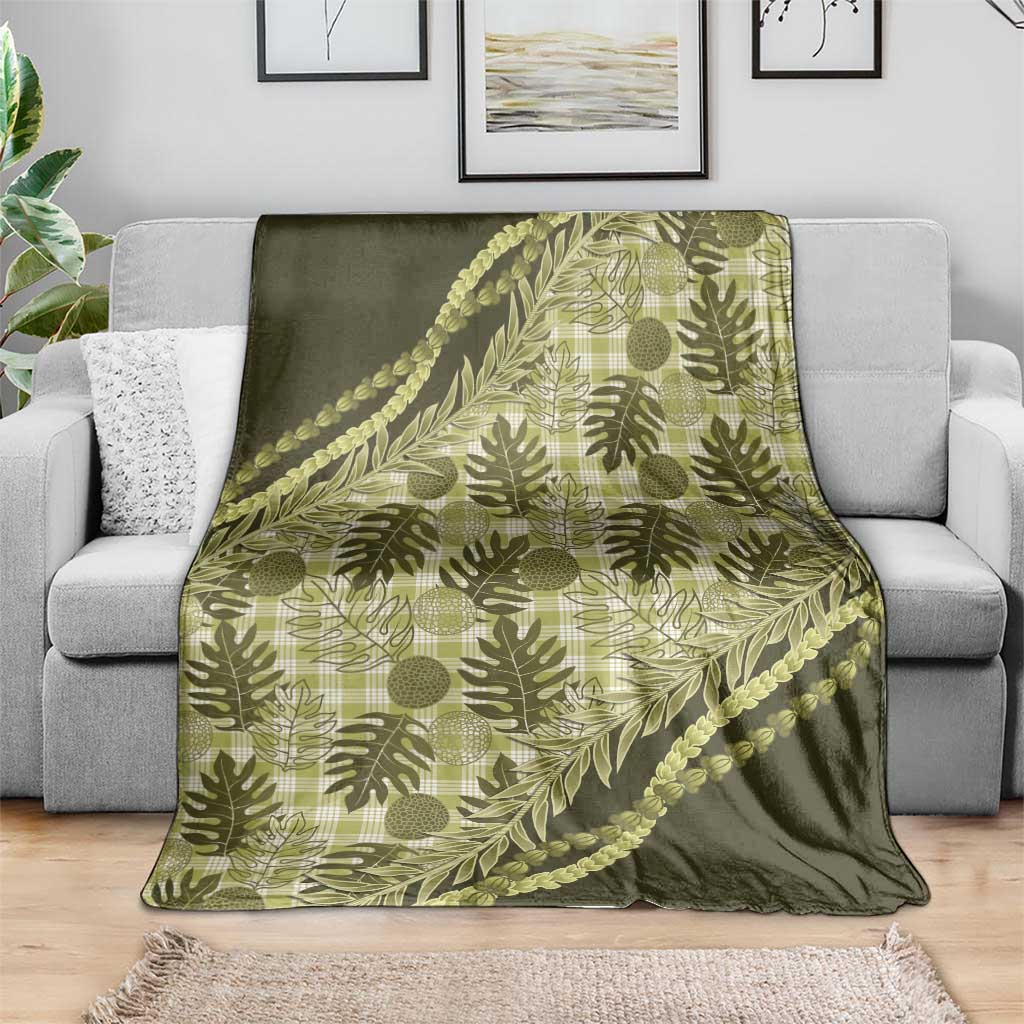 Hawaii Breadfruit Palaka Blanket Omaomao Maile Lei LT9 - Polynesian Pride