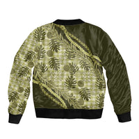 Hawaii Breadfruit Palaka Bomber Jacket Omaomao Maile Lei LT9 - Polynesian Pride
